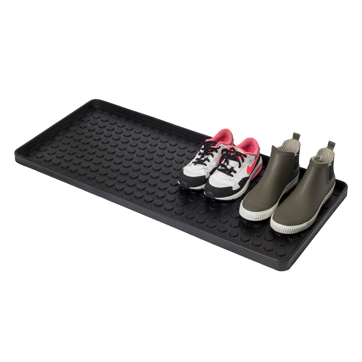 Kunststoff Schuhablage 2er Set grau - 60 x 40 cm - Schuhwanne Schuhmatte Schuh  Abtropfschale