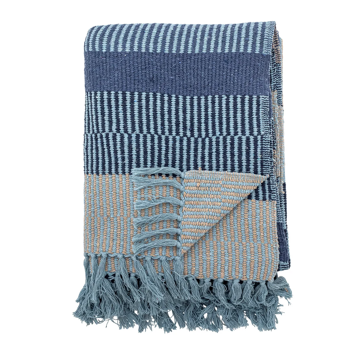 Bloomingville - Isnel Decke, 130 x 160 cm, blau (Exklusive Edition)