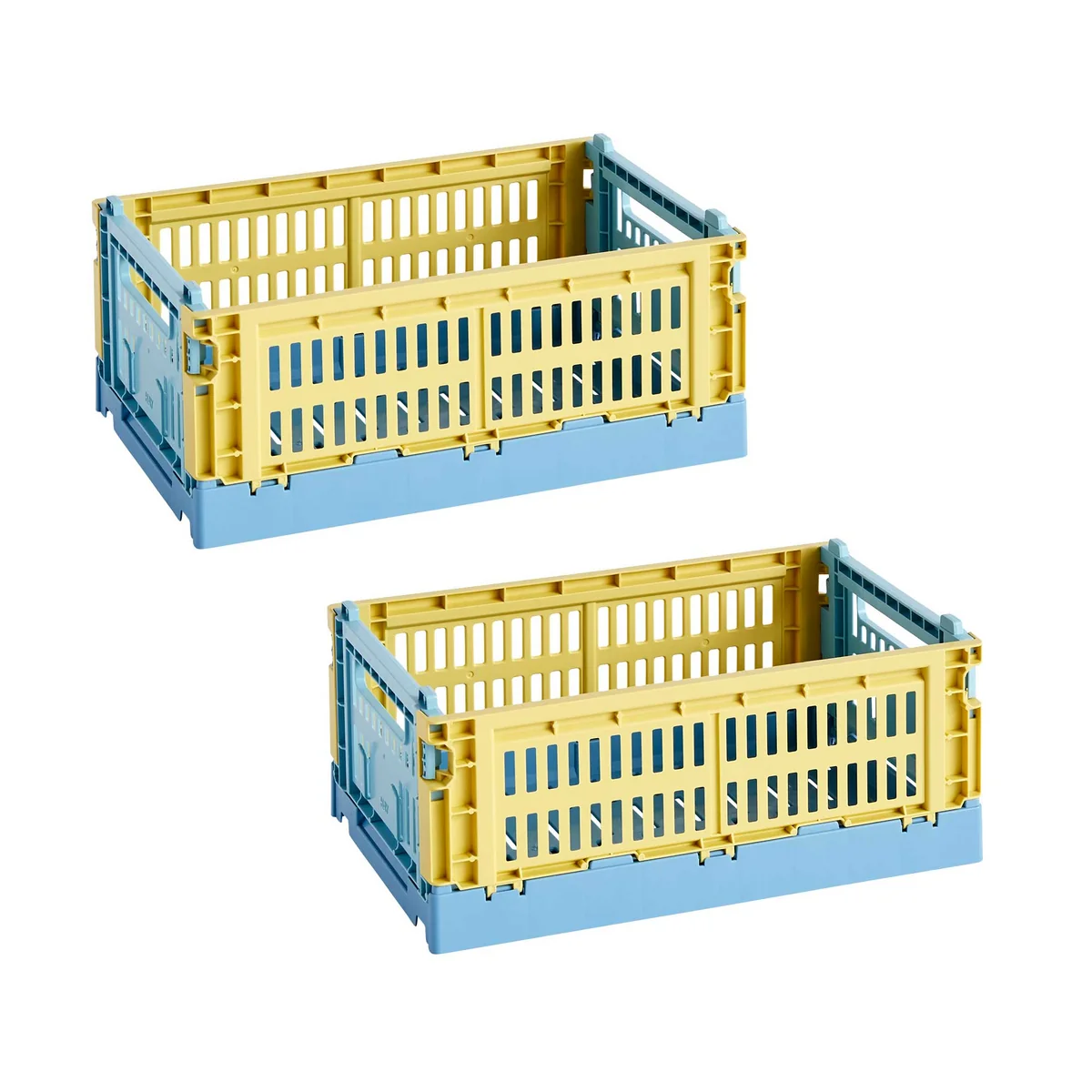 HAY - Colour Crate Mix Korb S, 26,5 x 17 cm, dusty yellow, recycled (2er Set)