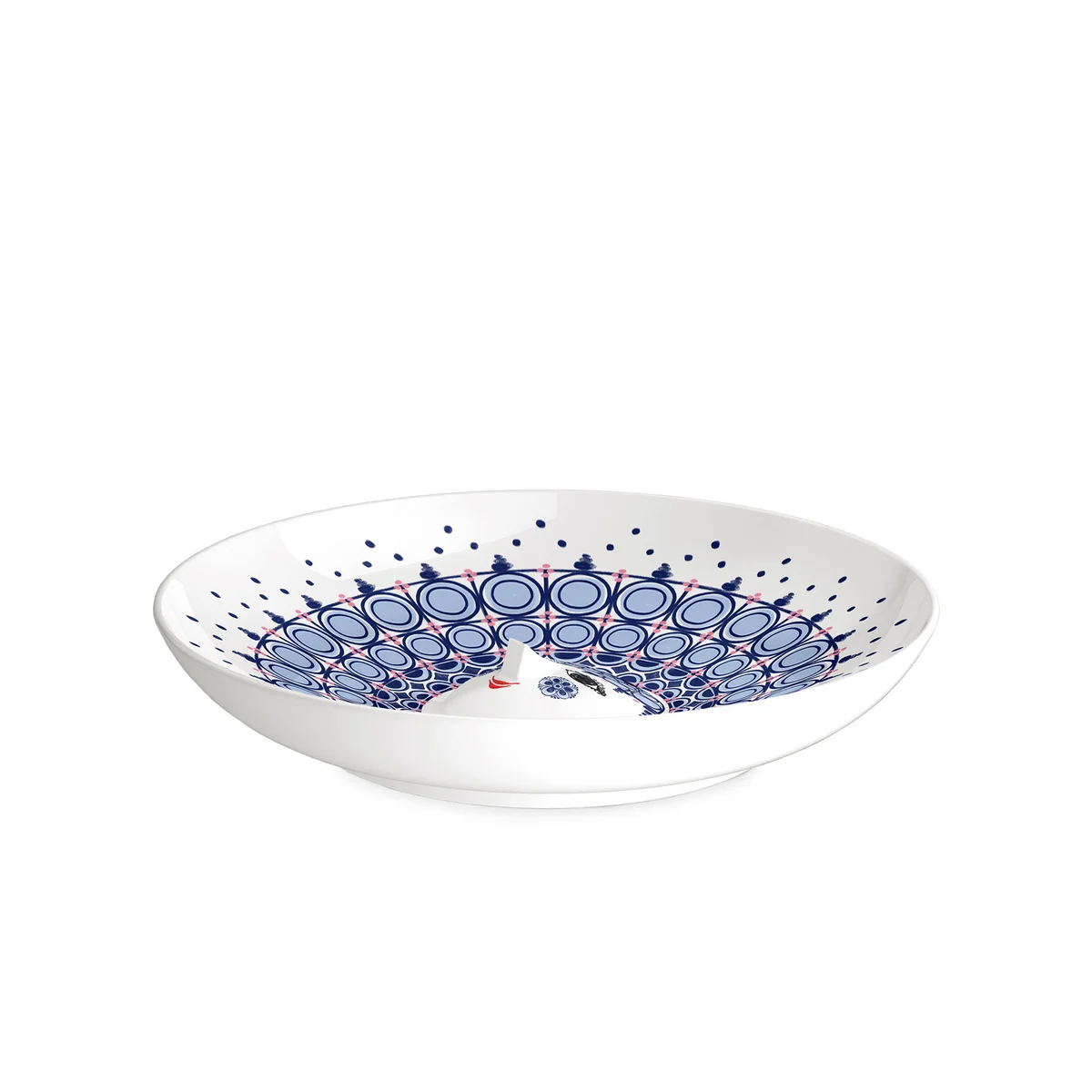 Bjørn Wiinblad - Olga Servierschale Ø 33 cm, blau / weiß