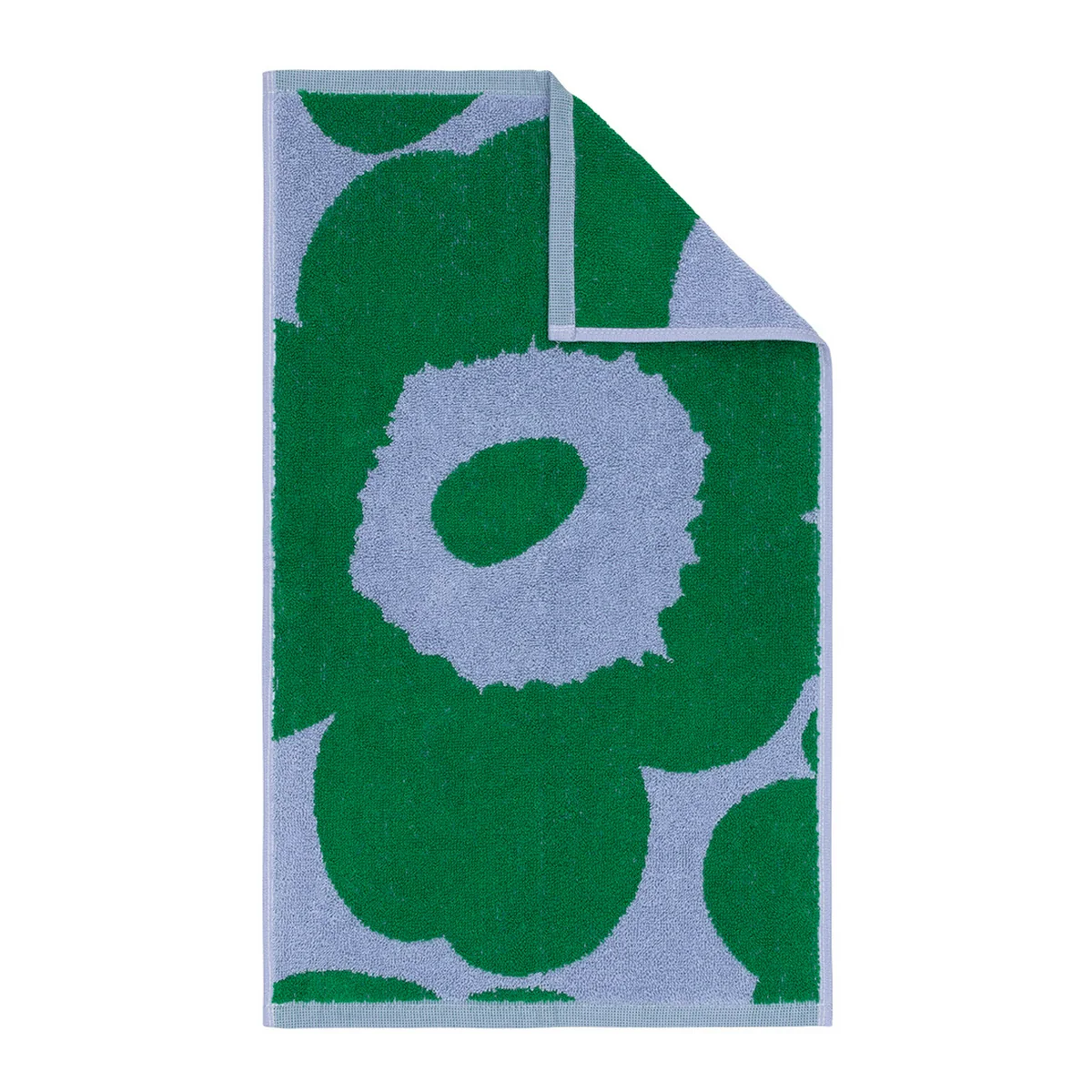 Marimekko - Unikko Gästehandtuch, 30 x 50 cm, hellblau / grün