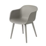 Muuto - Fiber Chair Wood Base, grau recycled
