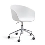 HAY - About A Chair AAC 52 mit Gaslift, Aluminium poliert / white 2.0