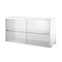 String - Vitrinenschrank mit Schiebetüren in Glas 78 x 30 cm, weiß