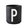Design Letters - AJ Porzellan Becher P, schwarz