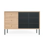 Hartô - Gabin Sideboard hoch mit Schubladen, Eiche / anthrazitgrau (RAL 7016)
