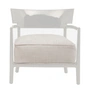 Kartell - Cara Sessel, Gestell elfenbein / Bezug beige