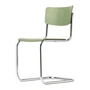 Thonet - S 43 Stuhl, Chrom / Buche schilfgrün gebeizt (TP 262)