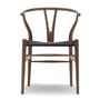 Carl Hansen - CH24 Wishbone Chair, Walnuss / schwarzes Geflecht