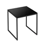 Hans Hansen - Less H 22/2 Beistelltisch Kufengestell, schwarz / Glasplatte schwarz
