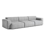 Hay - Mags Soft Sofa 3-Sitzer, Kombination 1, Armlehne niedrig, hellgrau (Hallingdal 130) / Nähte: dunkelgrau (EU)