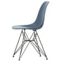 Vitra - Eames Plastic Side Chair DSR RE, basic dark / meerblau (Filzgleiter basic dark)