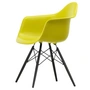 Vitra - Eames Plastic Armchair DAW RE, Ahorn schwarz / senf (Filzgleiter basic dark)