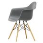 Vitra - Eames Plastic Armchair DAW RE, Ahorn gelblich / granitgrau (Filzgleiter weiß)