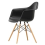 Vitra - Eames Plastic Armchair DAW RE, Esche honigfarben / tiefschwarz (Filzgleiter weiß)