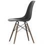 Vitra - Eames Plastic Side Chair DSW RE, Ahorn dunkel / tiefschwarz (Filzgleiter basic dark)