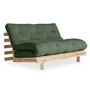 Karup Design - Roots Schlafsofa, 140 x 200 cm, Kiefer natur / olivgrün (756)