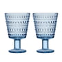 Iittala - Kastehelmi Trinkglas mit Fuß 26 cl, aqua (2er-Set)