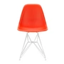 Vitra - Eames Plastic Side Chair DSR, weiß / poppy red (Filzgleiter weiß)
