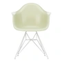 Vitra - Eames Fiberglass Armchair DAR, weiß / Eames parchment (Filzgleiter weiß)
