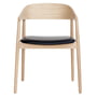 Andersen Furniture - AC2 Stuhl, Eiche weiß pigmentiert / Leder schwarz