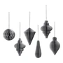 Broste Copenhagen - Christmas Mix Deko-Anhänger, Ø 5 x H 7 cm, silber (6er-Set)
