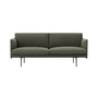Muuto - Outline Sofa 2-Sitzer, verkehrsschwarz (RAL 9017) / grün fiord 961