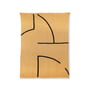 HKliving - Decke mit Streifenmuster, 130 x 170 cm, ocker / schwarz