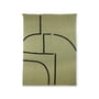 HKliving - Decke mit Streifenmuster, 130 x 170 cm, grün / schwarz