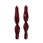 Broste Copenhagen - Twist Kerzen, burgundy (2er-Set)