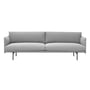 Muuto - Outline Sofa 3-Sitzer, grau (Vancouver 14) / schwarz