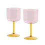 Hay - Tint Weinglas, pink / gelb (2er-Set)