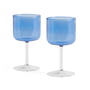 Hay - Tint Weinglas, blau / klar (2er-Set)