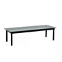 HAY - Kofi Couchtisch mit Glasplatte, 140 x 50 cm, schwarz / transparent grau