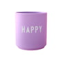 Design Letters - AJ Favourite Porzellan Becher, Happy / dark pink