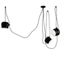 Flos - AIM LED-Pendelleuchten-Set (3 Pendelleuchten + Vielfach-Rosette), schwarz
