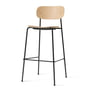 Audo - Co Bar Chair, H 104,5 cm, schwarzes Stahlgestell / Eiche natur
