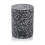 Humdakin - Terrazzo Aufbewahrung mit Deckel, Lucca, Ø 10 x 14 cm, schwarz