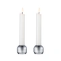 Lind DNA - Silhouette Kerzenhalter, Ø 4,2 x H 3,4 cm, silber (2er-Set)