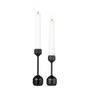 Lind DNA - Silhouette Kerzenhalter, Ø 4.2 x H 12 cm + Ø 4.2 x H 14.5 cm, schwarz (2er-Set)