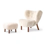 &Tradition - Little Petra VB1, Incl. Pouf ATD1, Walnuss / Schaffell Moonlight