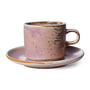 HKliving - Chef Ceramics Tasse mit Untertasse, 220 ml, rustic pink
