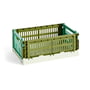 Hay - Colour Crate Mix Korb S, 26,5 x 17 cm, olive / dark mint, recycled