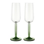 Kähler Design - Hammershøi Champagnerglas, 240 ml (2er-Set), grün
