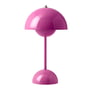&Tradition - Flowerpot Akku Tischleuchte VP9 mit magnetischem Ladekabel, glänzend, tangy pink