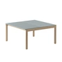 Muuto - Couple Couchtisch, 84 x 80 cm, 1 Plain 1 Wavy, Eiche / pale blue