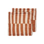 HKliving - Baumwollservietten, 30 x 30 cm, striped tangerine (2er-Set)