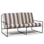 ferm Living - Desert Stripe Outdoor 2-Sitzer Sofa - schwarz / chocolate
