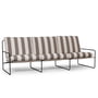 ferm Living - Desert Stripe Outdoor 3-Sitzer Sofa, schwarz / chocolate