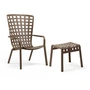 Nardi - Folio verstellbarer Outdoor-Sessel + Poggio Hocker, tabacco